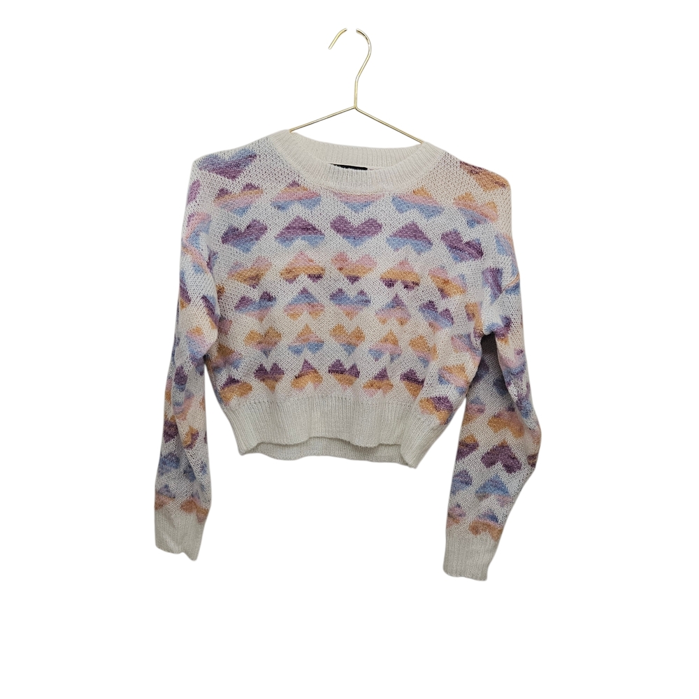 Multicolor Heart Pattern Sweater - Picture 3 of 5